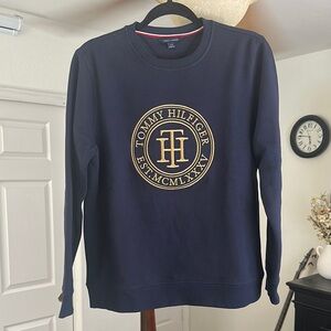 Tommy Hilfiger Navy Sweater with Gold Logo